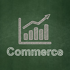 Image showing Business concept: Growth Graph and Commerce on chalkboard