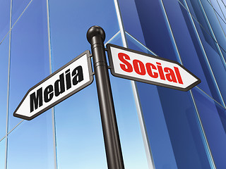 Image showing Social media concept: sign Social Media on Building background