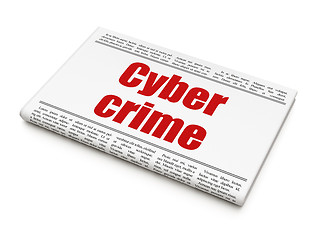 Image showing Security concept: newspaper headline Cyber Crime