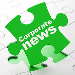 Image showing News concept: Corporate News on puzzle background