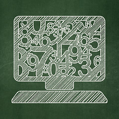 Image showing Education concept: Computer Pc on chalkboard background