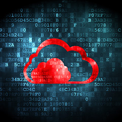 Image showing Cloud networking concept: Cloud on digital background