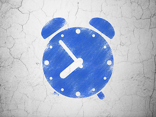 Image showing Time concept: Alarm Clock on wall background
