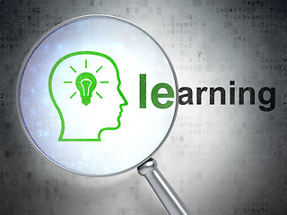 Image showing Education concept: Head With Lightbulb and Learning