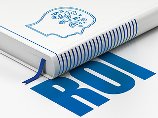 Image showing Finance concept: book with Head With Finance Symbol, ROI