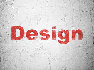 Image showing Advertising concept: Design on wall background