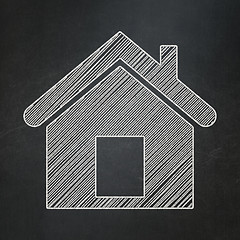 Image showing Security concept: Home on chalkboard background