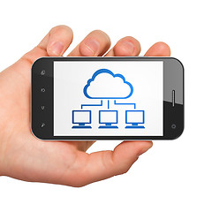 Image showing Cloud networking concept: Cloud Network on smartphone