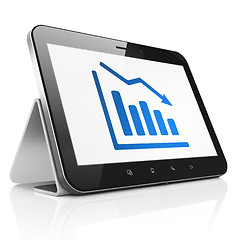 Image showing Marketing concept: Decline Graph on tablet pc computer