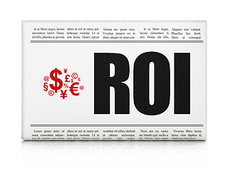 Image showing Business concept: newspaper with ROI and Finance Symbol