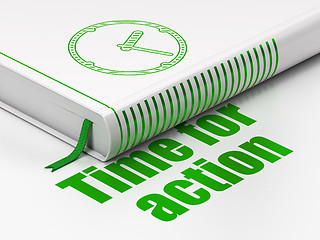 Image showing Book Clock, Time for Action on white background