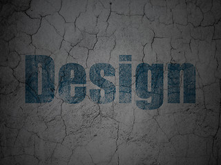 Image showing Marketing concept: Design on grunge wall background