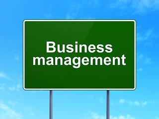 Image showing Finance concept: Business Management on road sign background