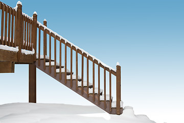 Image showing Snowy Stairway