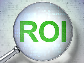 Image showing Business concept: ROI with optical glass