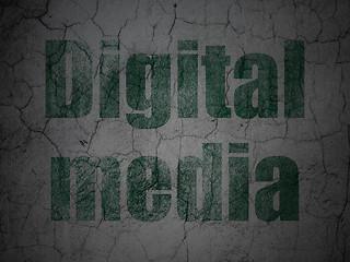 Image showing Marketing concept: Digital Media on grunge wall background