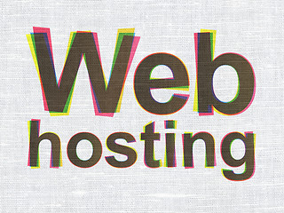 Image showing Web design concept: Web Hosting on fabric texture background