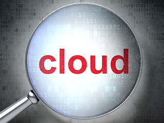 Image showing Cloud computing concept: Cloud with optical glass