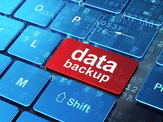 Image showing Data concept: Data Backup on computer keyboard background