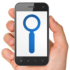 Image showing Web design concept: Search on smartphone