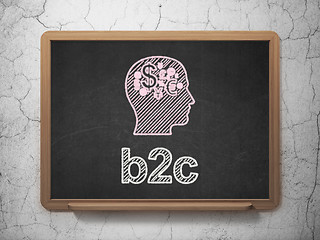Image showing Business concept: Head With Finance Symbol and B2c