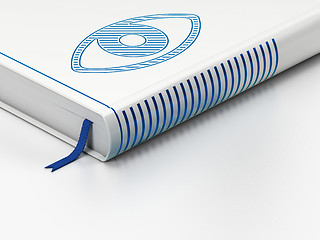 Image showing Safety concept: closed book, Eye on white background