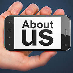 Image showing Marketing concept: About Us on smartphone