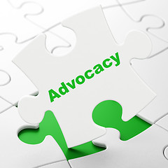 Image showing Law concept: Advocacy on puzzle background