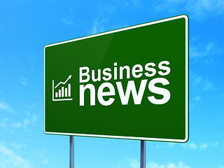 Image showing News concept: Business News and Growth Graph on road sign