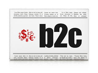 Image showing Finance concept: newspaper with B2c and Finance Symbol