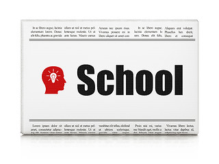 Image showing Education concept: newspaper with School and Head