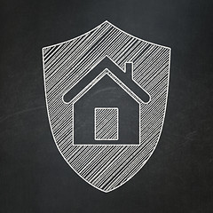 Image showing Finance concept: Shield on chalkboard background