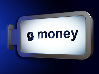Image showing Finance concept: Money and Head With Light Bulb on billboard