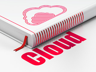 Image showing Cloud technology concept: book with Cloud, Cloud on white