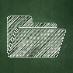 Image showing Business concept: Folder on chalkboard background