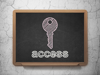 Image showing Protection concept: Key and Access on chalkboard background