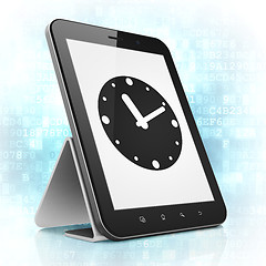 Image showing Time concept: Clock on tablet pc computer