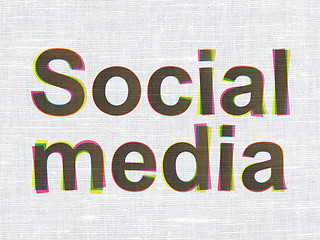 Image showing Social media concept: Social Media on fabric texture background