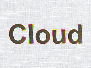 Image showing Cloud technology concept: Cloud on fabric texture background