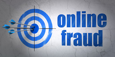 Image showing Privacy concept: target and Online Fraud on wall background