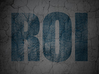 Image showing Finance concept: ROI on grunge wall background