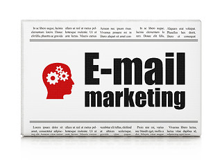 Image showing Marketing concept: newspaper with E-mail Marketing