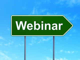 Image showing Education concept: Webinar on road sign background