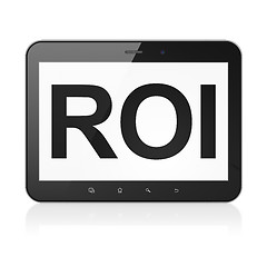 Image showing Business concept: ROI on tablet pc computer