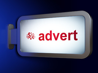 Image showing Advertising concept: Advert and Finance Symbol on billboard