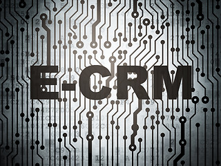 Image showing Business concept: circuit board with E-CRM