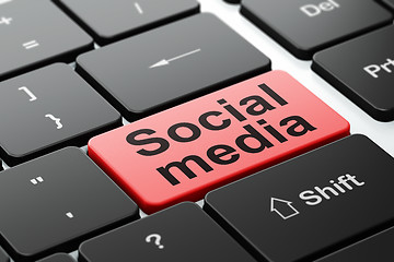 Image showing Social media concept: Social Media on keyboard background