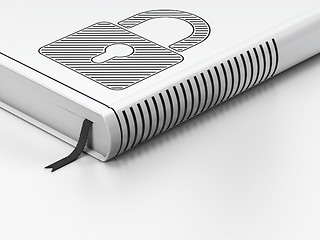 Image showing Information concept: closed book, Closed Padlock on white