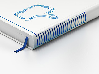 Image showing Social media concept: closed book, Thumb Down on white