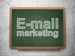 Image showing Marketing concept: E-mail Marketing on chalkboard background